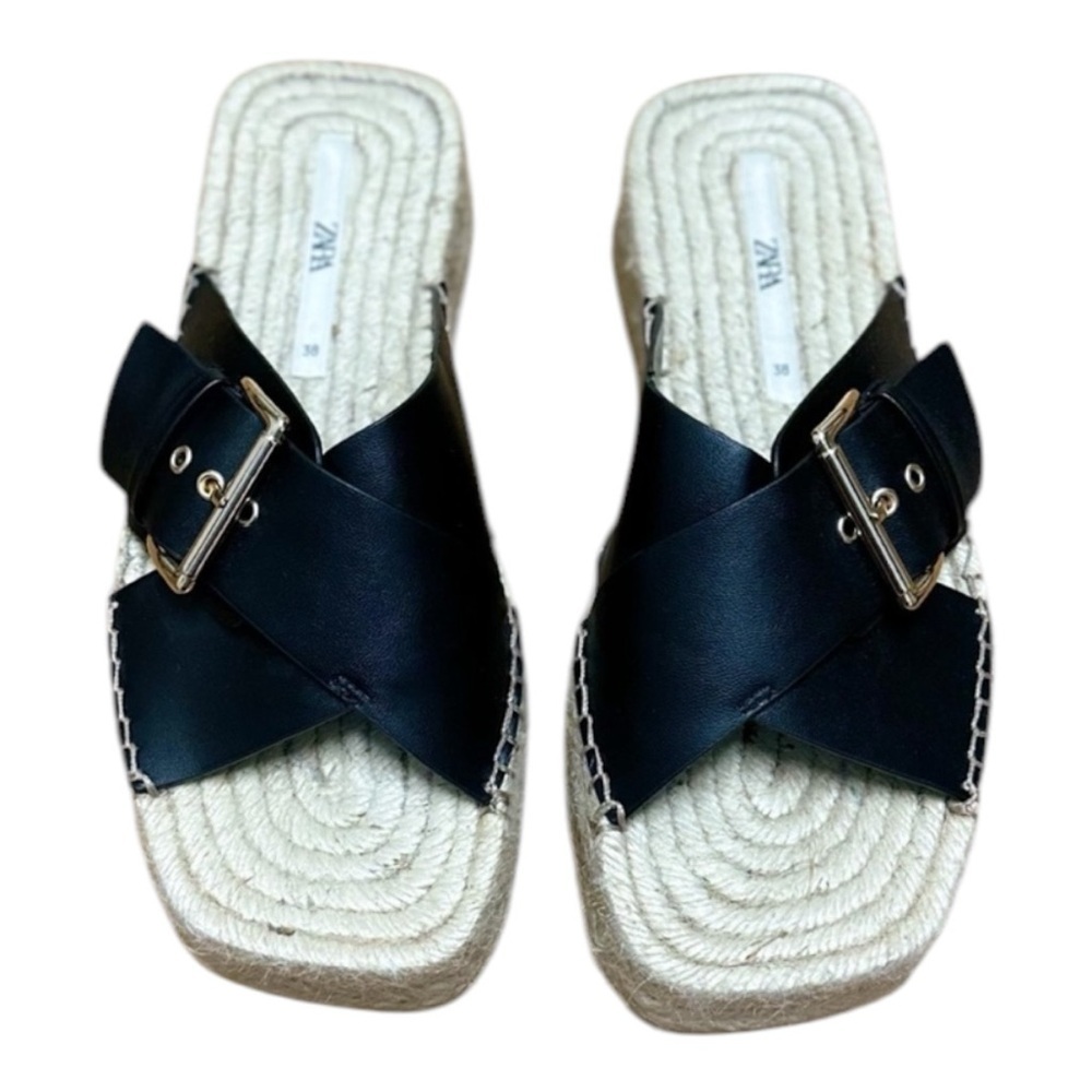 Zara black platform sandals